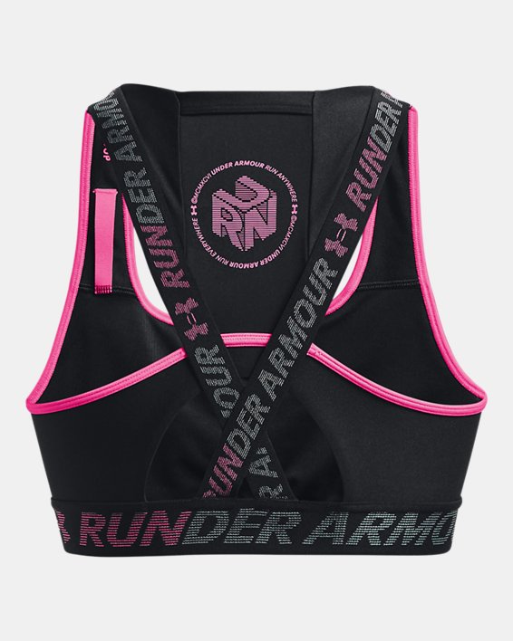 Women's Armour® Mid Crossback Pocket Run Sports Bra, Black, pdpMainDesktop image number 12